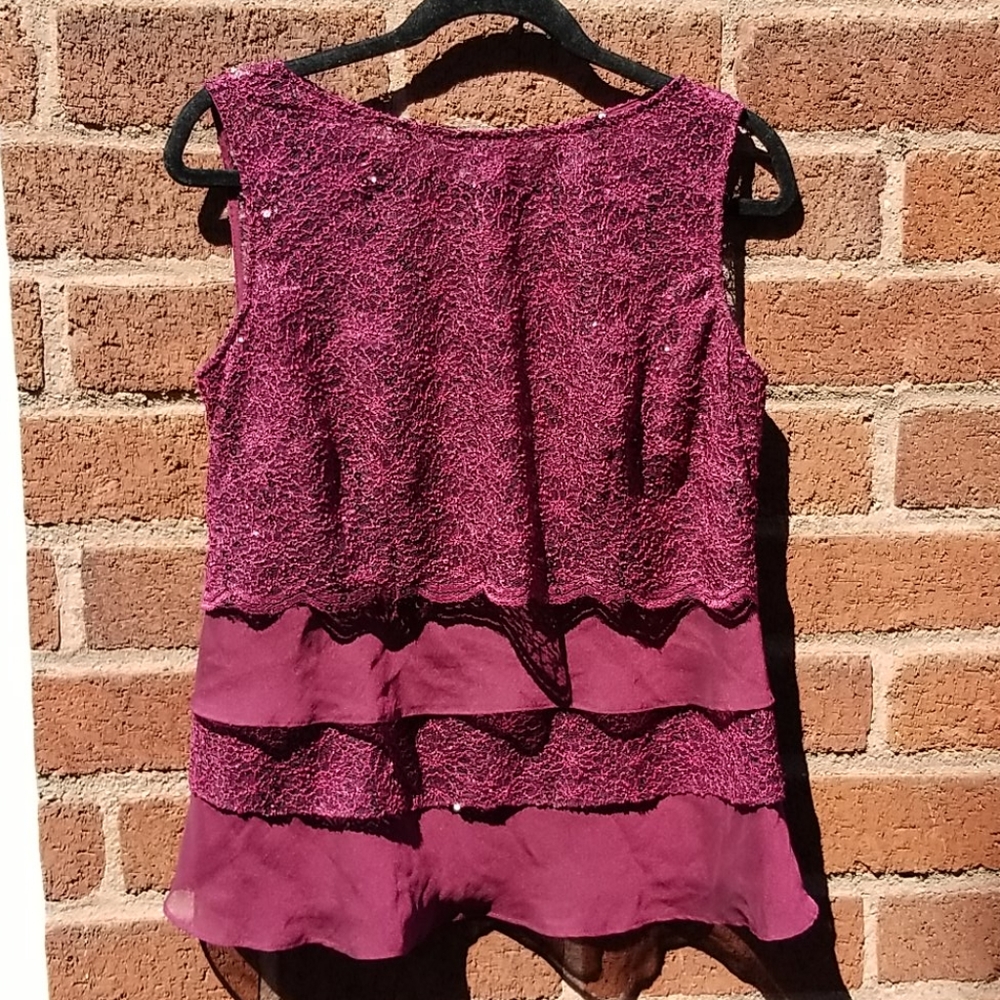 J. R. Nites by Carol Lin Formal Sparkle Party Top